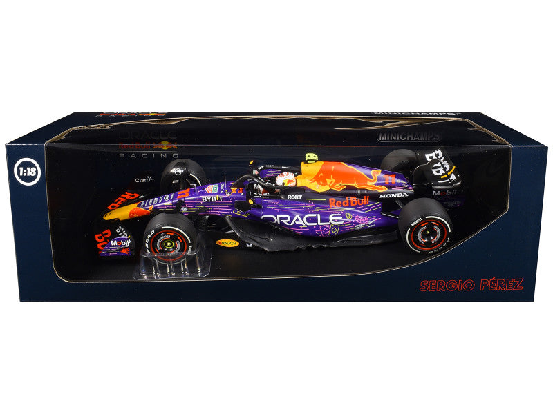 Red Bull Racing RB19 #11 Sergio Perez "Oracle" 3rd Place F1 Formula One "Las Vegas GP" (2023) with Driver Limited Edition to 114 pieces Worldwide 1/18 Diecast Model Car by Minichamps