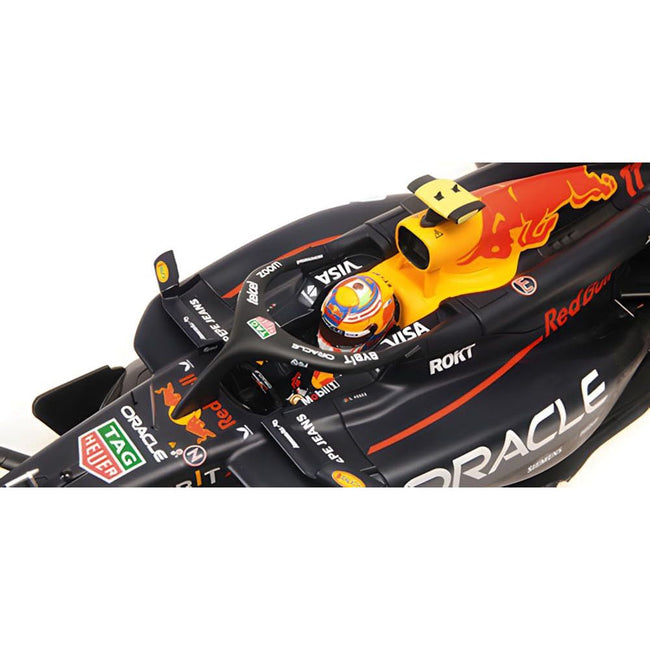 Red Bull Racing RB20 #11 Sergio Perez "Oracle" 2nd Place F1 Formula One "Bahrain GP" (2024) with Driver Limited Edition to 180 pieces Worldwide 1/18 Diecast Model Car by Minichamps
