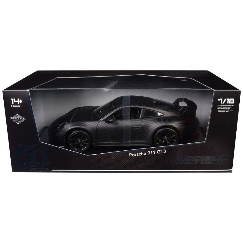 Porsche 911 GT3 Carbon Fiber "Carbon Series - Bburago 50th Anniversary" 1/18 Diecast Model Car by Bburago