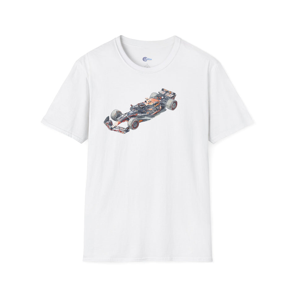 Sketch - Art - T-Shirt Red Bull Racing Inspired RB19 #1 Max Verstappen Oracle Formula One F1 United States GP 2023