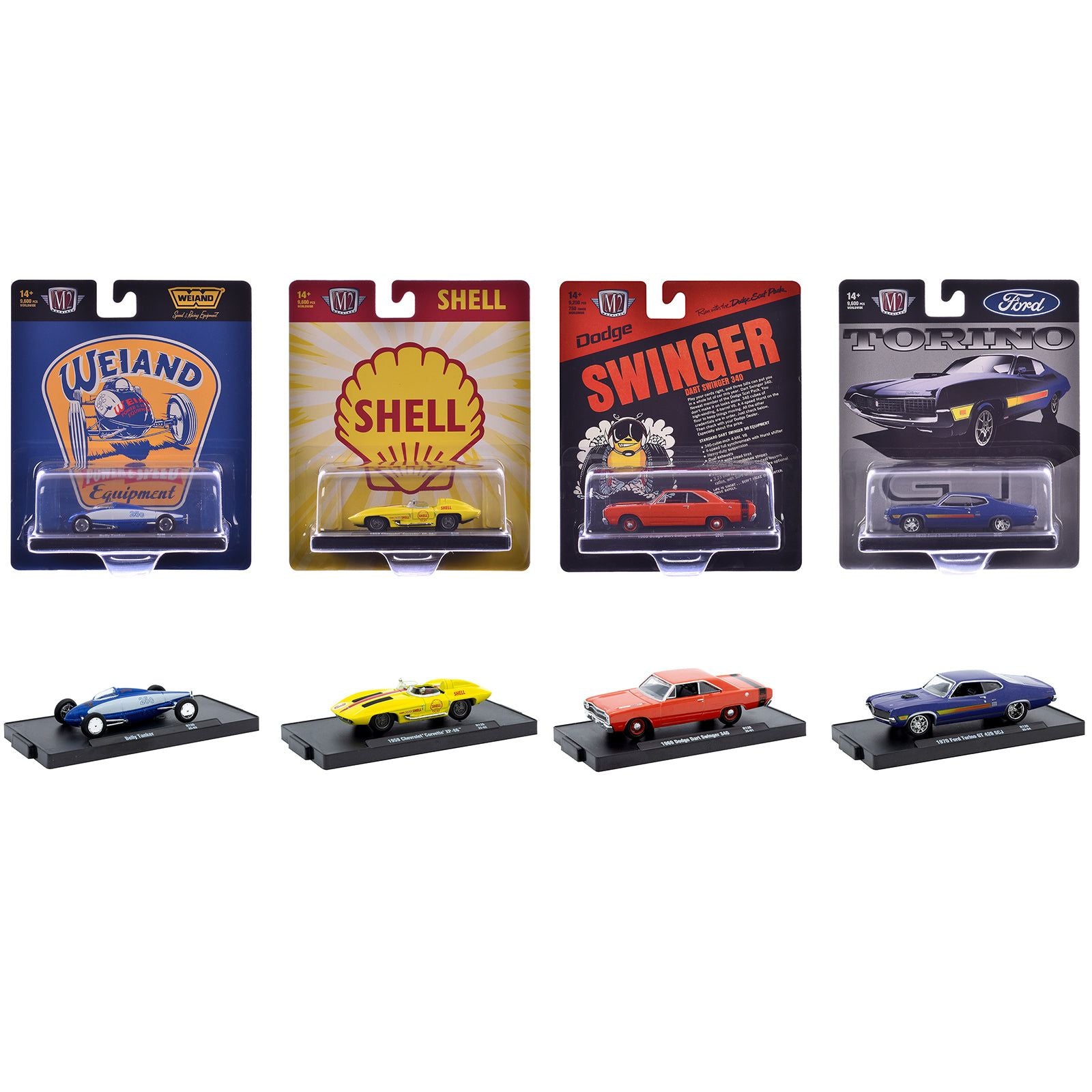 "Auto-Drivers" Set of 4 pieces in Blister Packs Release 126 Limited Edition to 9600 pieces Worldwide 1/64 Diecast Model Cars by M2 Machines