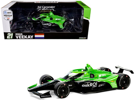 Dallara IndyCar #21 Rinus VeeKay "Risk On International" Ed Carpenter Racing "NTT IndyCar Series" (2024) 1/18 Diecast Model Car by Greenlight