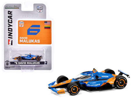 Dallara IndyCar #6 David Malukas "NTT Data" Arrow McLaren "NTT IndyCar Series" (2024) 1/64 Diecast Model Car by Greenlight