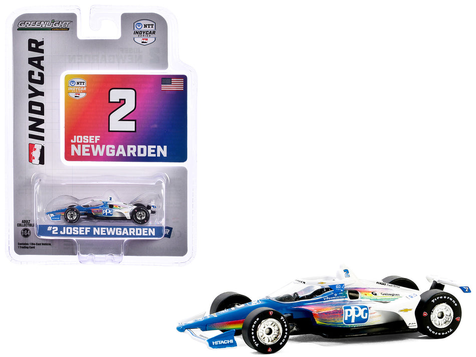 Dallara IndyCar #2 Josef Newgarden "PPG" Team Penske "NTT IndyCar Series" (2024) 1/64 Diecast Model Car by Greenlight