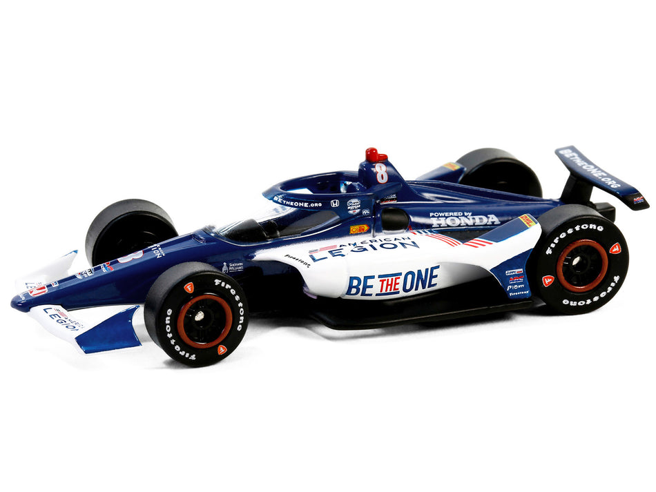 Dallara IndyCar #8 Linus Lundqvist "The American Legion" Chip Ganassi Racing "NTT IndyCar Series" (2024) 1/64 Diecast Model Car by Greenlight