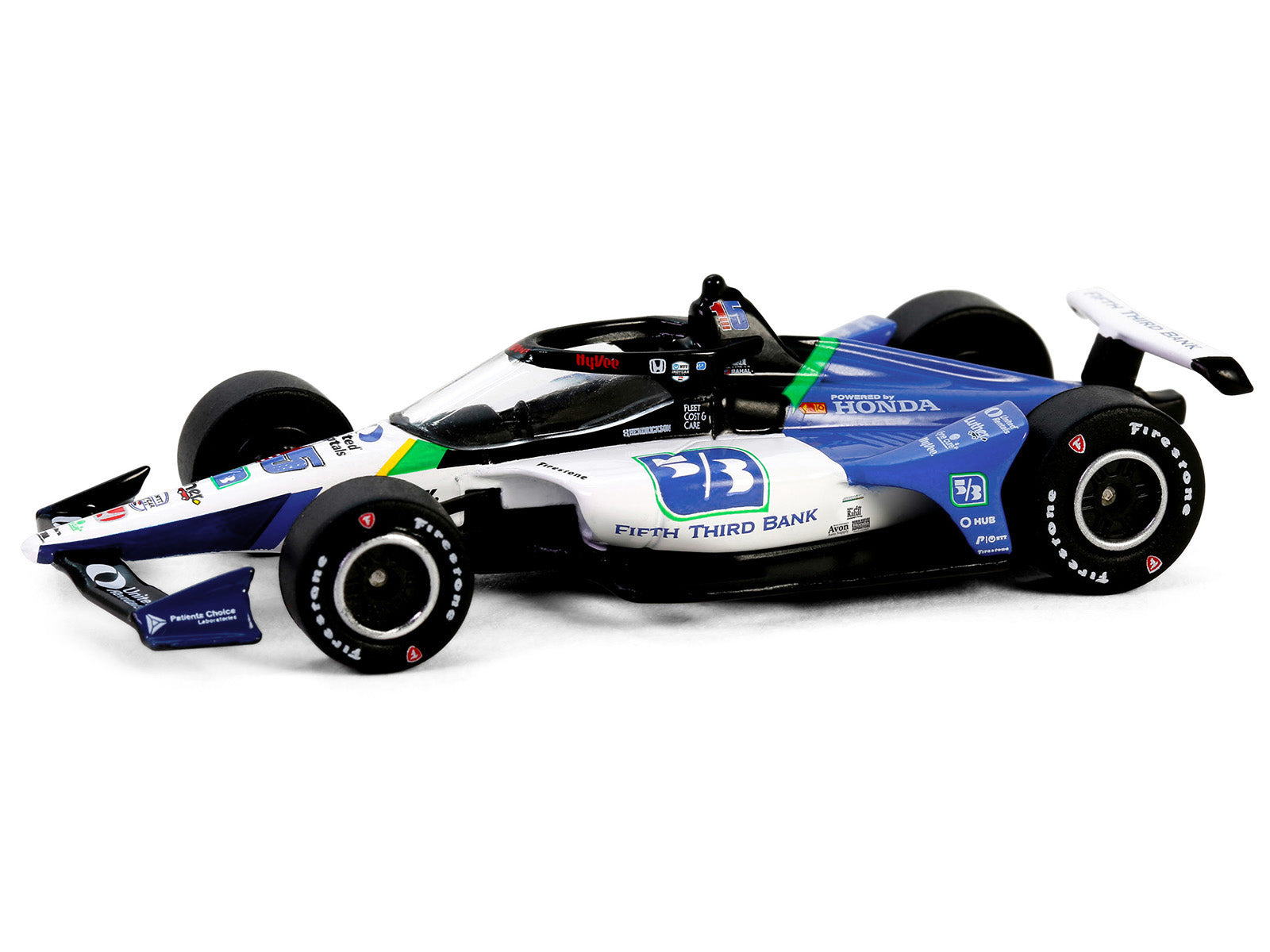 Dallara IndyCar #15 Graham Rahal "Fifth Third Bank" Rahal Letterman Lanigan Racing "NTT IndyCar Series" (2024) 1/64 Diecast Model Car by Greenlight