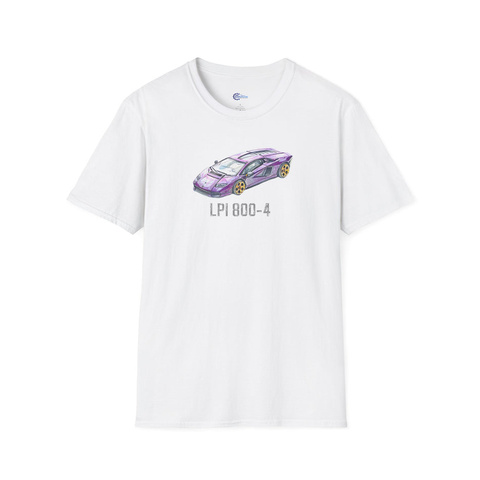 Supercar T-Shirt - Lamborghini LP-800-4 Softstyle Tee w/model designation