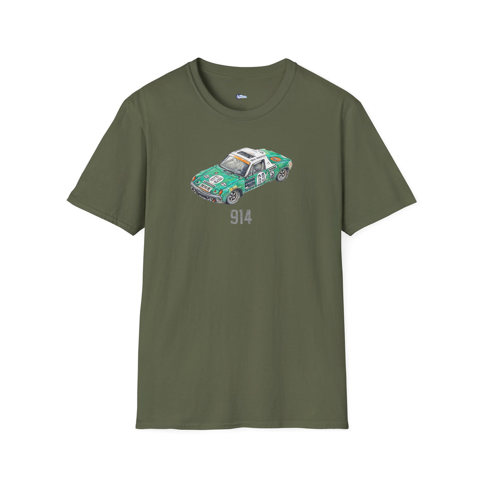 Sketch Art Vintage Porsche 914/Softstyle T-Shirt - 24 Hours of Le Mans Design with model designation