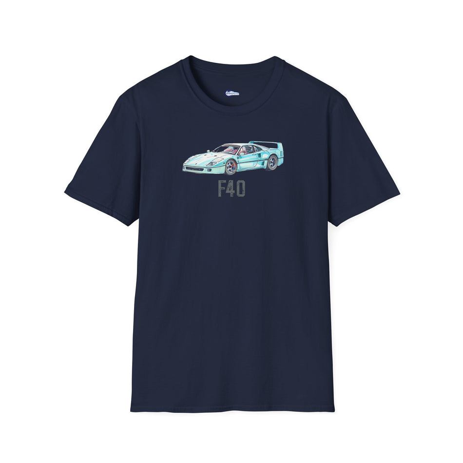 Ferrari F40 Supercar Sketch-Art Motorsport T-Shirt