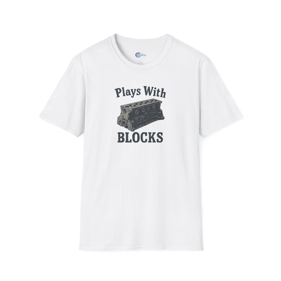 Plays With Blocks Vintage T-Shirt - Text Design + Graphic