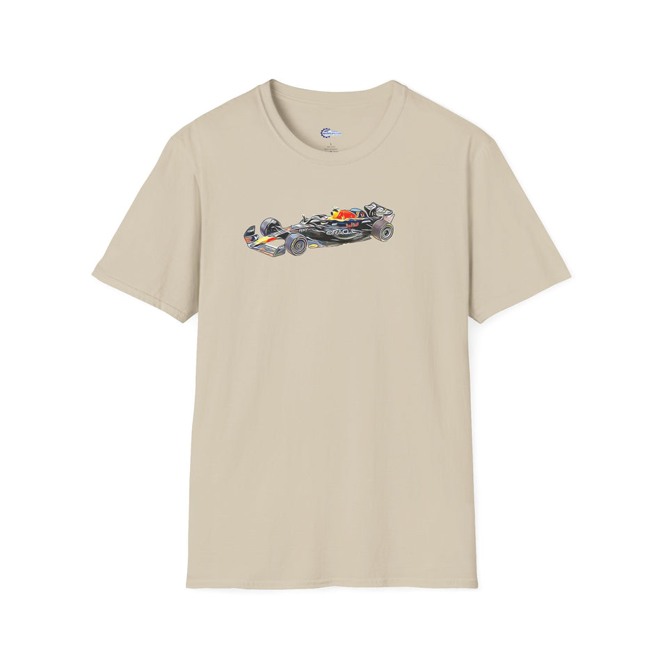 Cartoon Art Red Bull Racing RB19 #11 Sergio Perez "Oracle" 2nd Place F1 Formula One "Italian GP" (2023) - Unisex T-Shirt