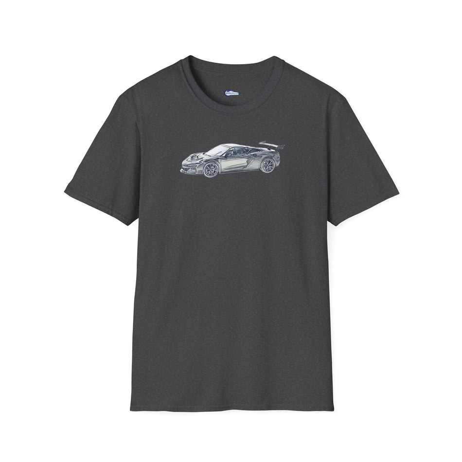 Chevrolet Corvette C8 ZR1 T-Shirt - American Muscle, Black with Blue Stripes