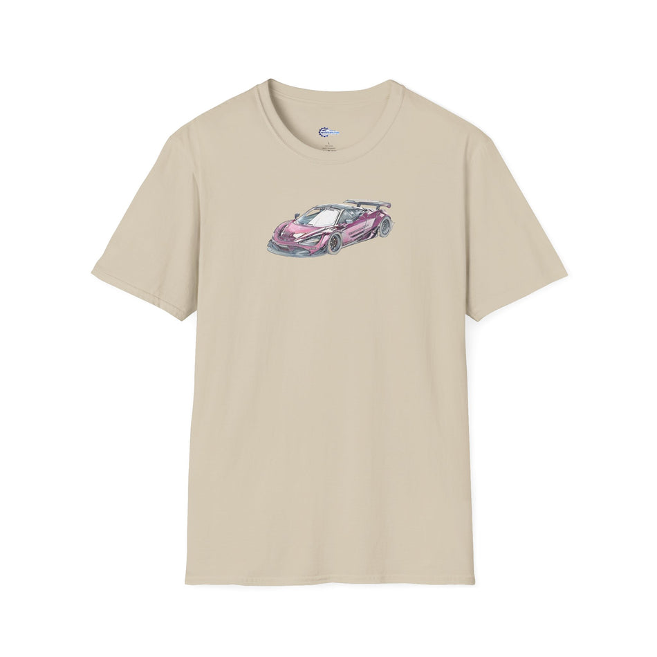 McLaren 720S LB-Works Purple Metallic Sketch Art T-Shirt, Unisex Tee, Car
