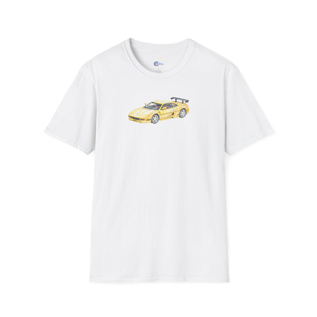 Sketch-Art Ferrari F355 Supercar Tee, Unisex Graphic Shirt, Car Enthusiast Gift,