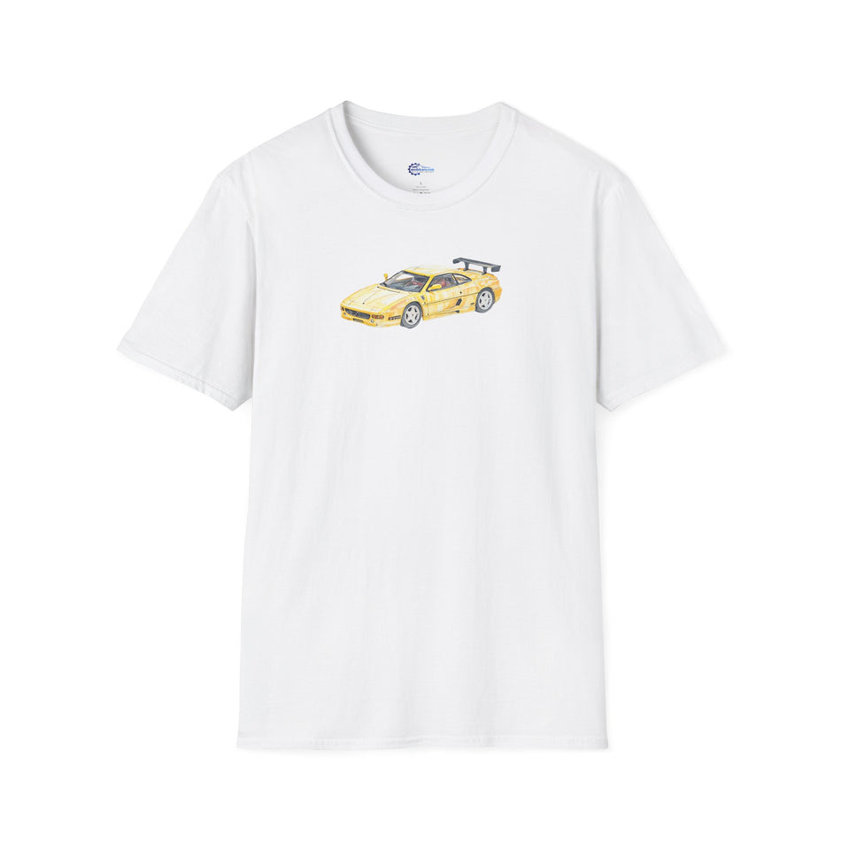 Sketch-Art Ferrari F355 Supercar Tee, Unisex Graphic Shirt, Car Enthusiast Gift,