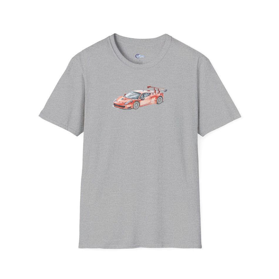 Sketch-Art Ferrari 458 Supercar T-Shirt, Graphic Tee, Car Lover Gift,