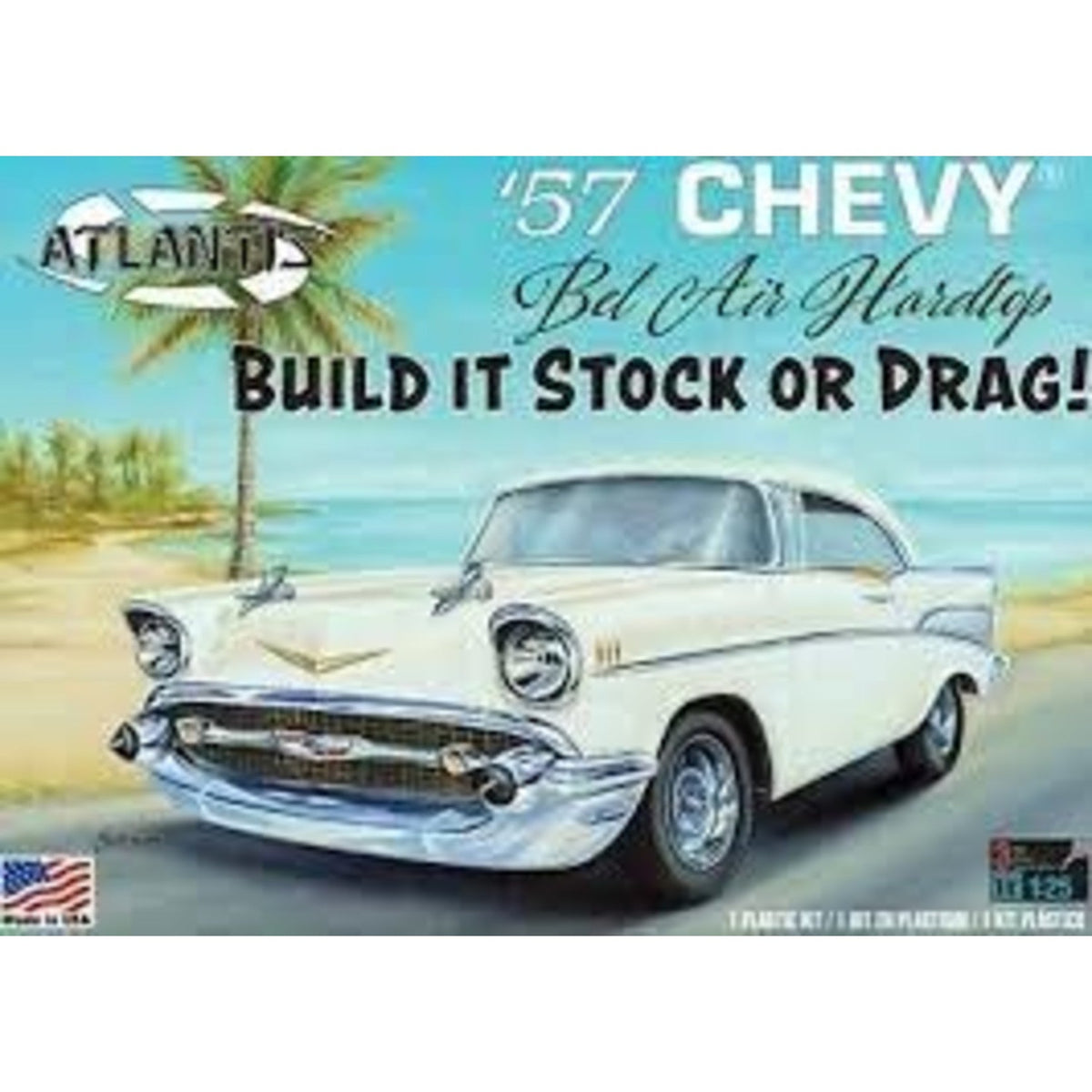 1/25 Atlantis US Route 66 1955 Chevrolet Bel Air Hardtop Plastic Model Kit-Atlantis-ModelCars.com