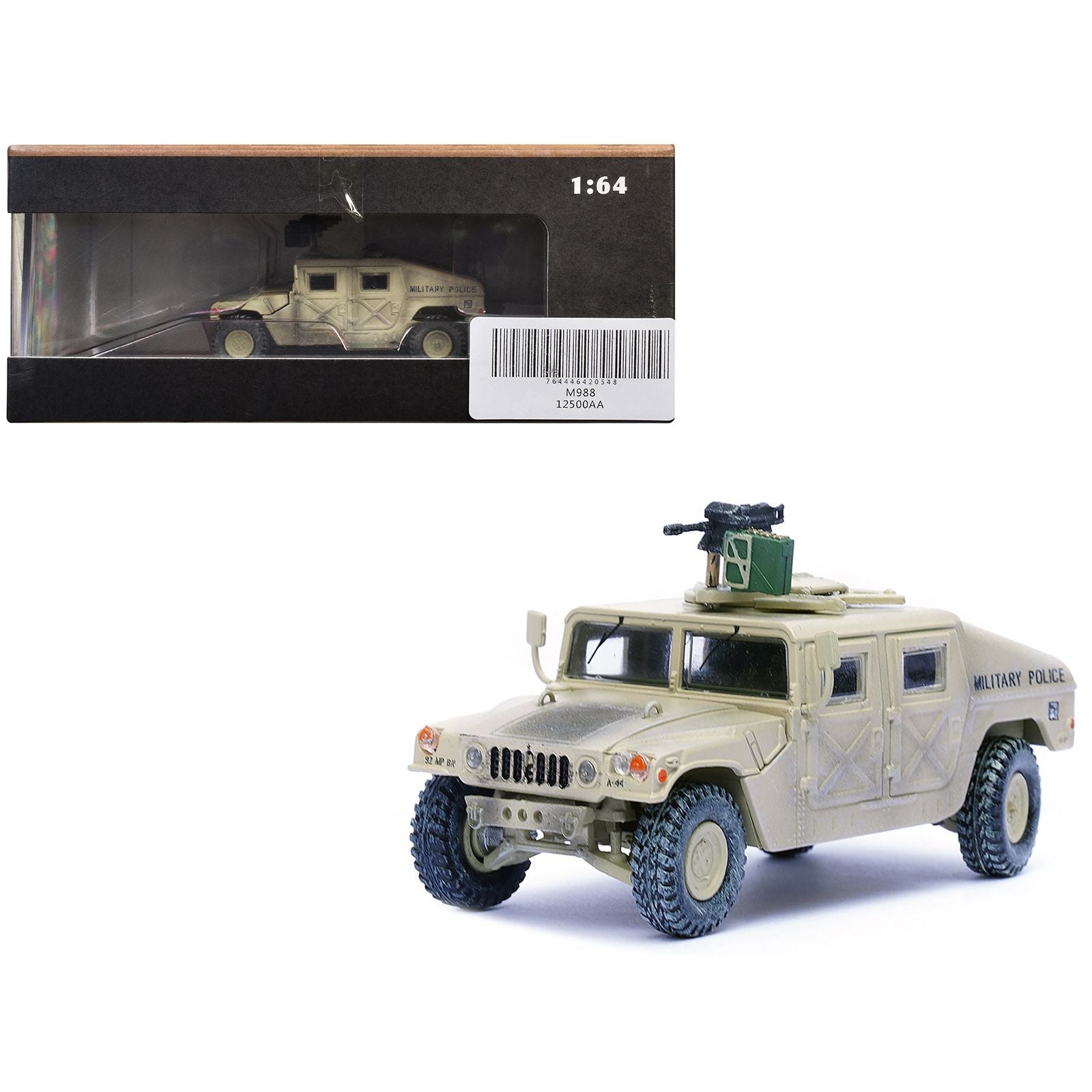 M988 Modern 4×4 Utility Vehicle with Grenade Launcher Desert Sand "Military Police 4th Traffic Platoon A company 92nd MP Battalion 89th MP Brigade Ad Daman Saudi Arabia Gulf War" (1990) "Military Miniature" Series 1/64 Diecast Model by Panzerkampf