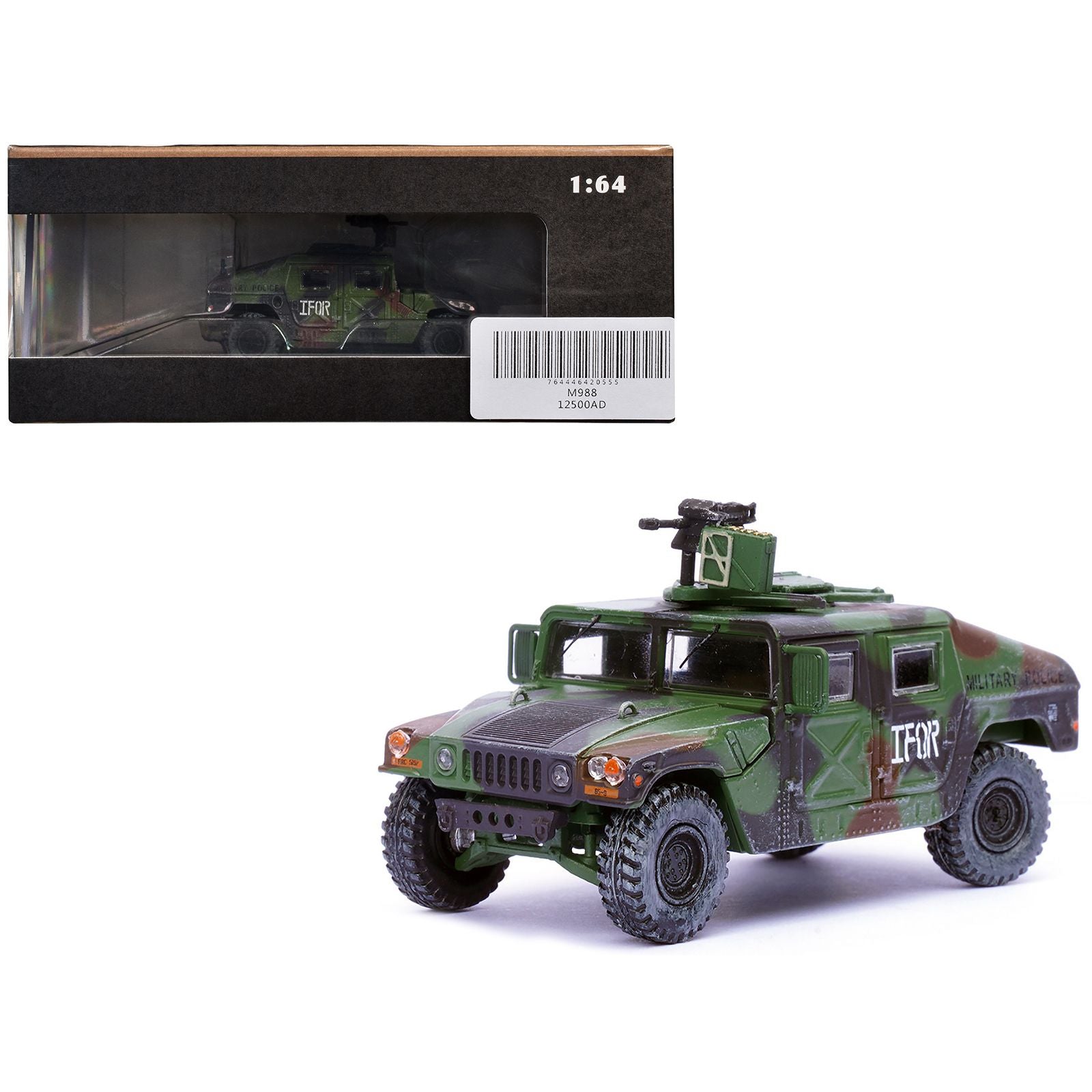M988 Modern 4×4 Utility Vehicle with Grenade Launcher Camouflage "Military Police 65th Company 519th MP Battalion IFOR HQ ARRC Forward Brcko Bosnia and Herzegovina" (1996) "Military Miniature" Series 1/64 Diecast Model by Panzerkampf