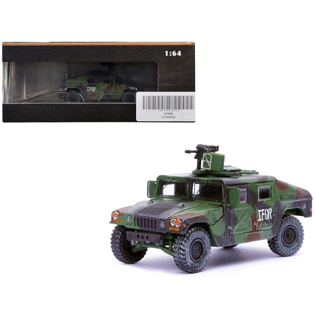 M988 Modern 4×4 Utility Vehicle with Grenade Launcher Camouflage "Military Police 65th Company 519th MP Battalion IFOR HQ ARRC Forward Brcko Bosnia and Herzegovina" (1996) "Military Miniature" Series 1/64 Diecast Model by Panzerkampf