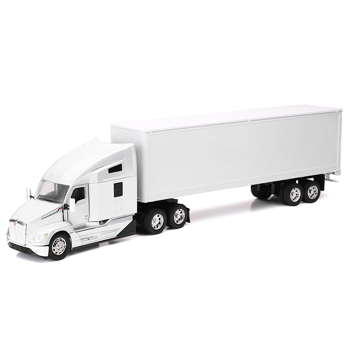 Kenworth T680 Truck White with Dry Van Trailer White "Long Haul Trucker" Series 1/32 Diecast Model by New Ray