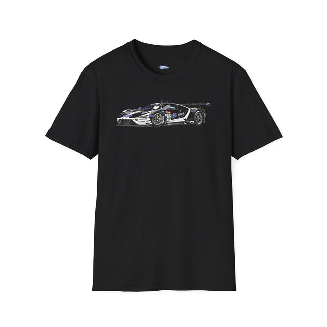 Cartoon Art 24 Hours of Le Mans Ford GT Unisex T-Shirt - Racing Enthusiast Apparel