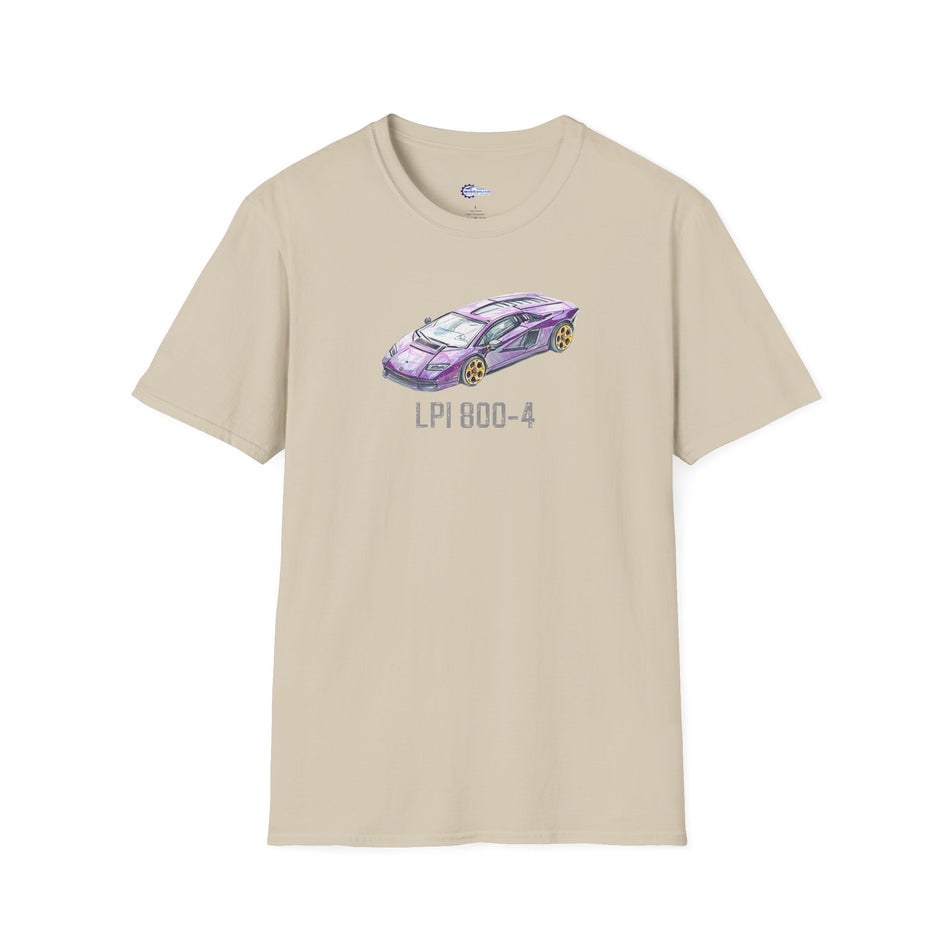 Supercar T-Shirt - Lamborghini LP-800-4 Softstyle Tee w/model designation