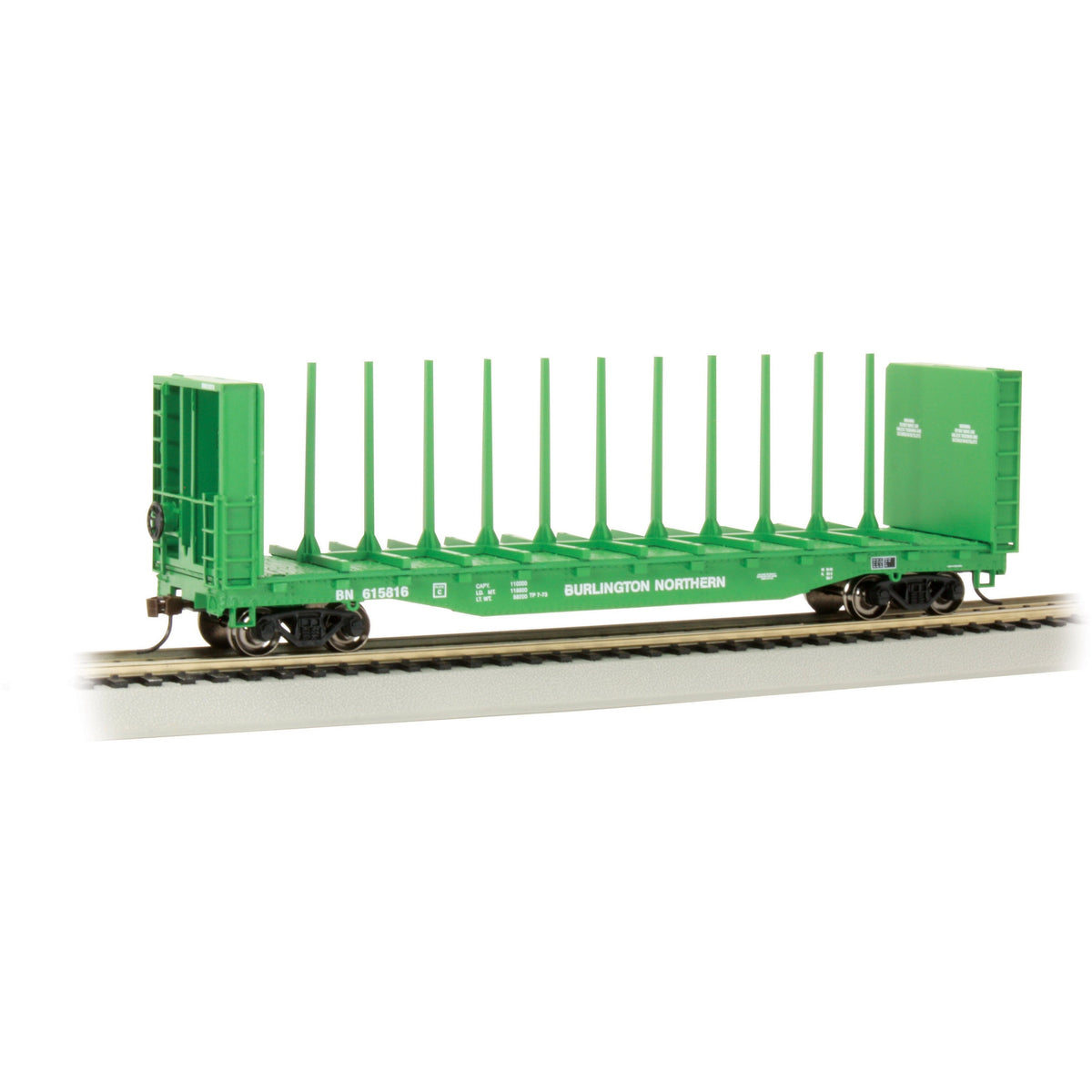 Bachmann 52' Center-Beam Flatcar - Burlington Northern #615816