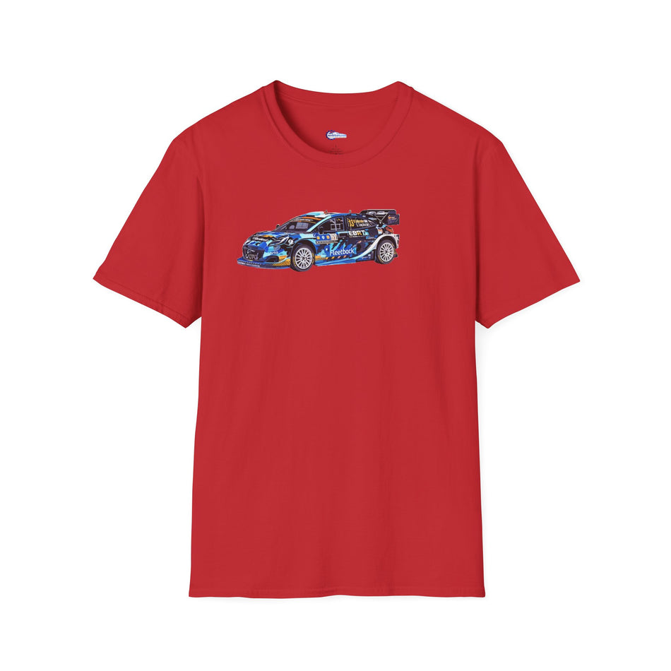 Vector Art Ford Puma Rally1 #13 Gregoire Munster - Louis Louka "Central European Rally" (2023) - Unisex T-Shirt