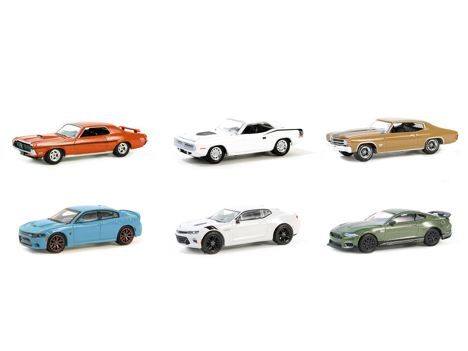 "GreenLight Muscle" Set of 6 pieces Series 28 1/64 Diecast Model Cars by Greenlight