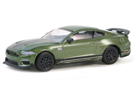 2022 Ford Mustang Mach 1 Eruption Green Metallic with Black Stripes "GreenLight Muscle" Series 28 1/64 Diecast Model Car by Greenlight