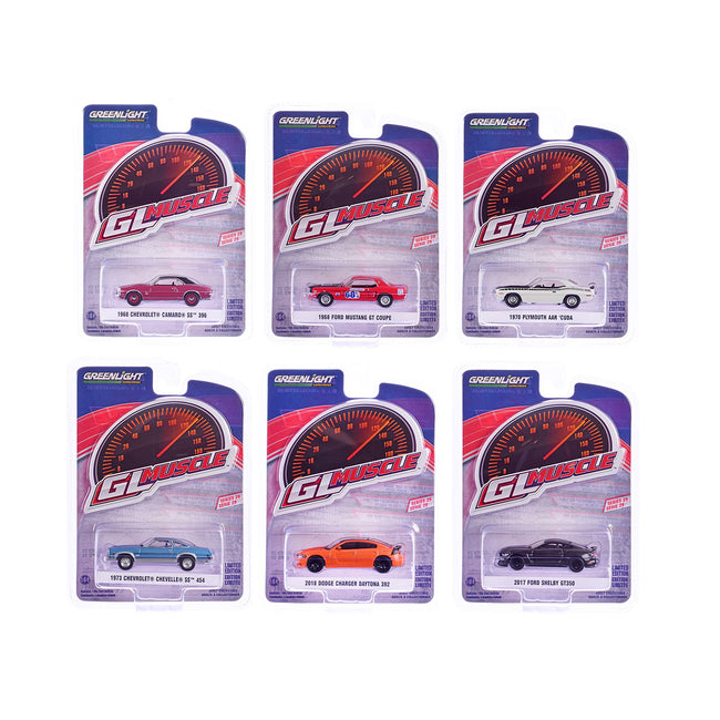 "GreenLight Muscle" Set of 6 pieces Series 29 1/64 Diecast Model Cars by Greenlight