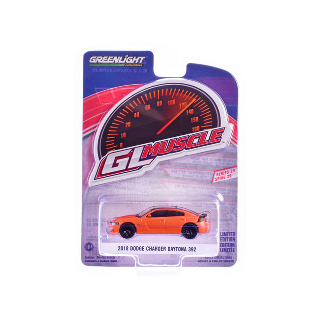 2018 Dodge Charger Daytona 392 Go Mango Orange "GreenLight Muscle" Series 29 1/64 Diecast Model Car by Greenlight