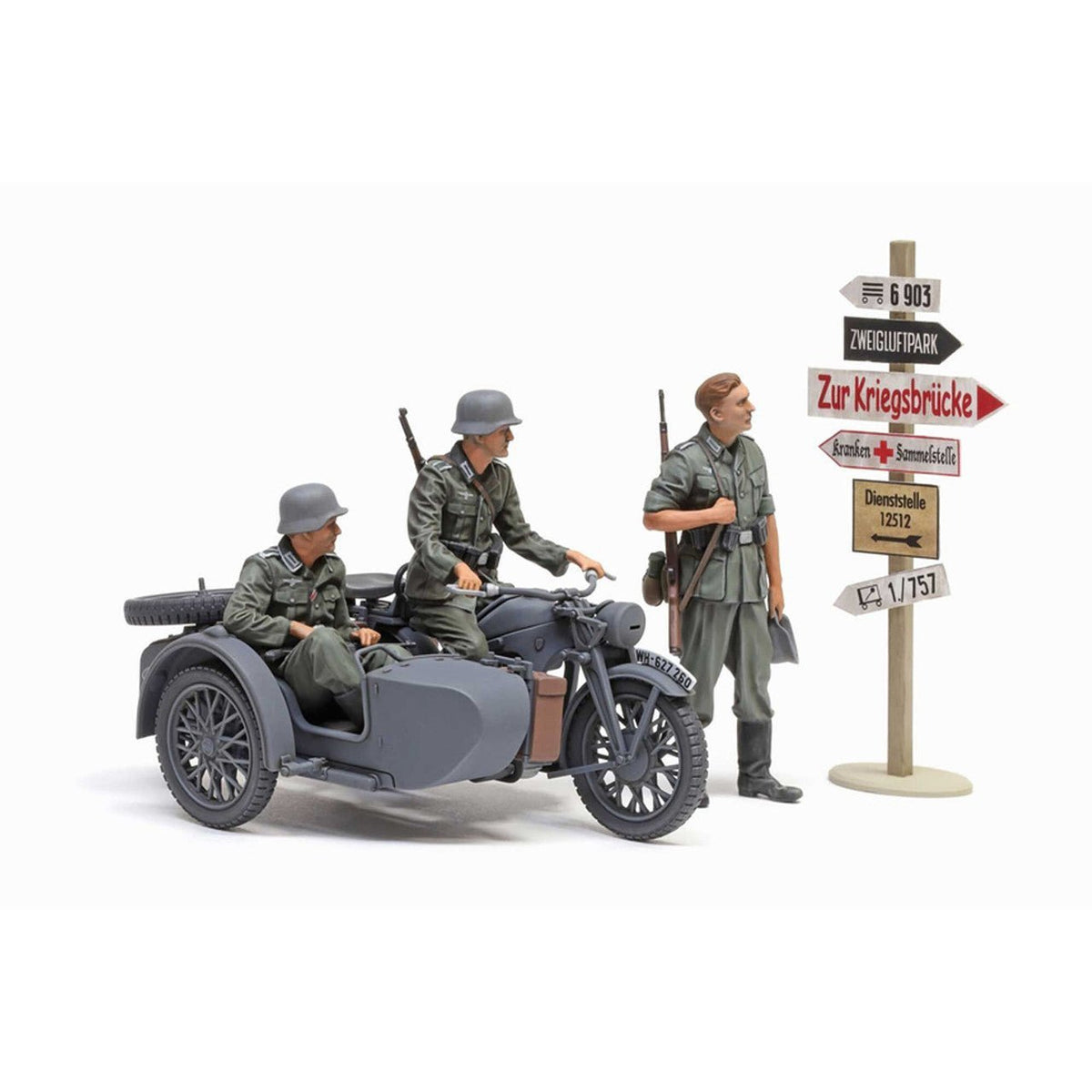 1/35 German KS600 Motorcycle & Sidecar - TAM35384-Tamiya-ModelCars.com