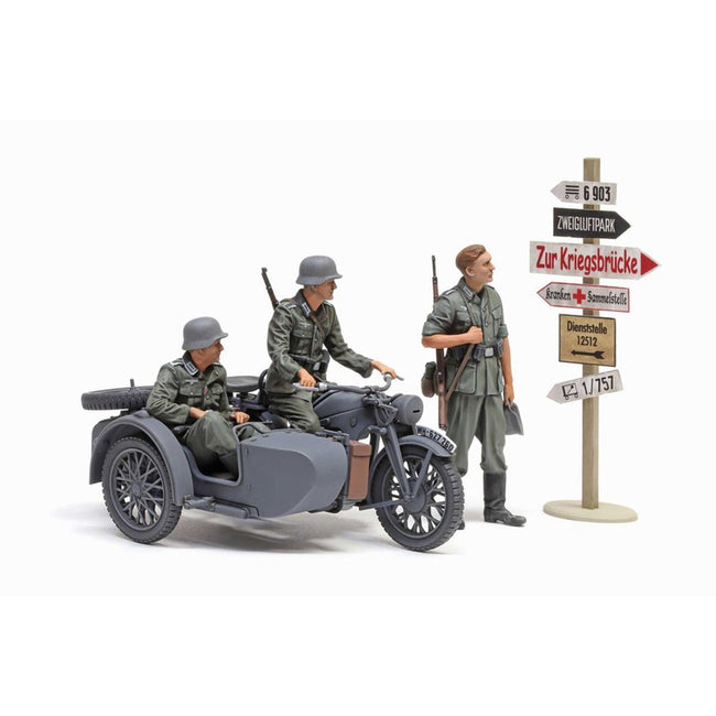 1/35 German KS600 Motorcycle & Sidecar - TAM35384-Tamiya-ModelCars.com