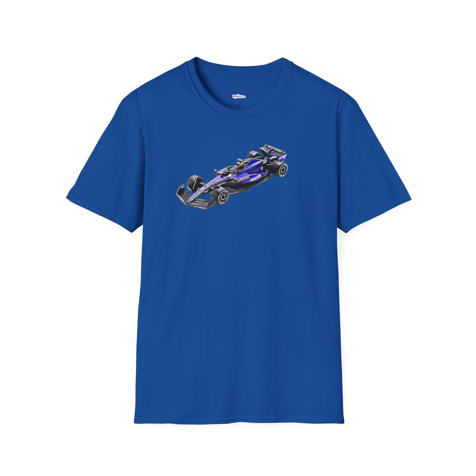 Cartoon Art Formula One Racing T-Shirt - Williams FW46 #2 Logan Sargeant 'Bahrain GP' Design