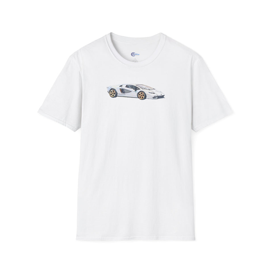 Sketch Art-Lamborghini Countach LPI 800-4 inspired -White T-Shirt Car Enthusiast