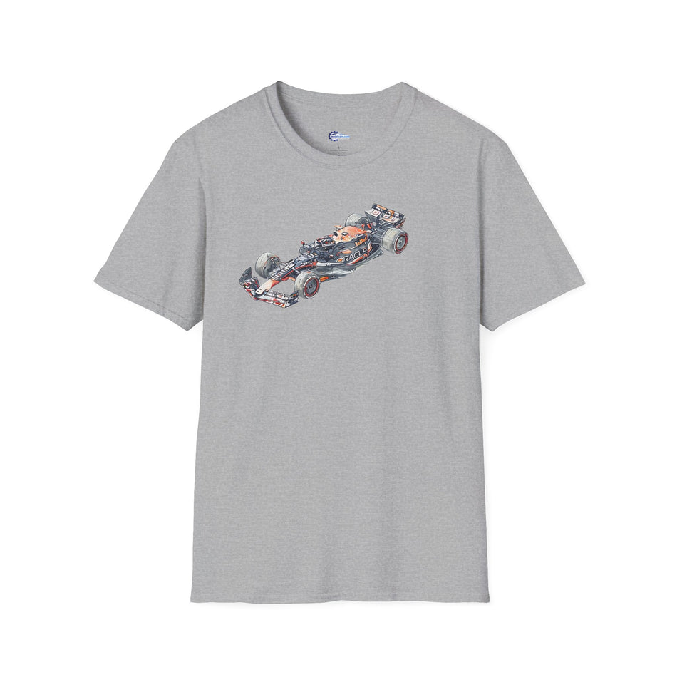 Sketch - Art - T-Shirt Red Bull Racing Inspired RB19 #1 Max Verstappen Oracle Formula One F1 United States GP 2023