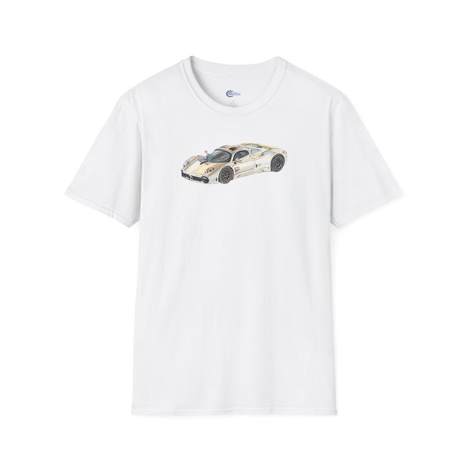 Vintage Sketch Art Pagani Utopia Inspired T-Shirt, Supercar Car Tee, Classic