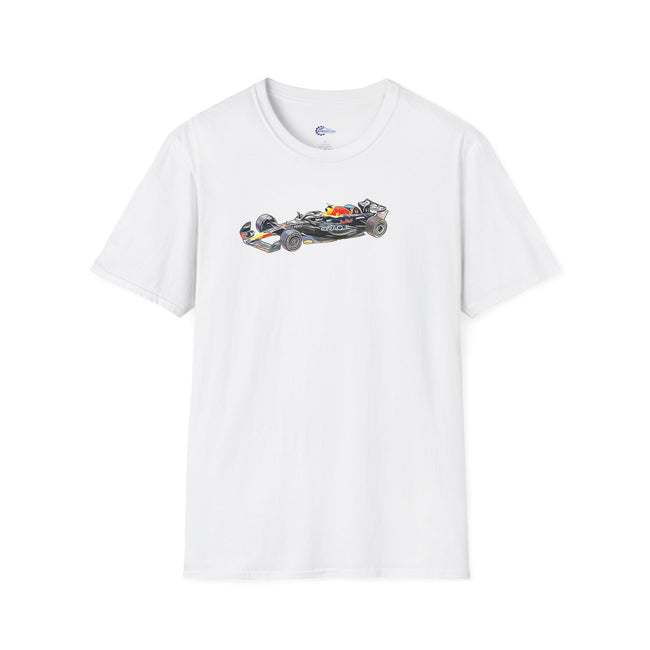 Cartoon Art Red Bull Racing RB19 #11 Sergio Perez "Oracle" 2nd Place F1 Formula One "Italian GP" (2023) - Unisex T-Shirt