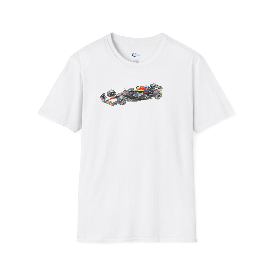 Cartoon Art Red Bull Racing RB19 #11 Sergio Perez "Oracle" 2nd Place F1 Formula One "Italian GP" (2023) - Unisex T-Shirt