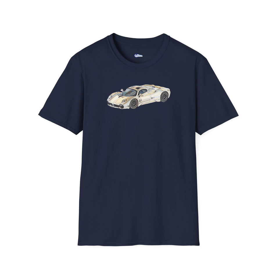 Vintage Sketch Art Pagani Utopia Inspired T-Shirt, Supercar Car Tee, Classic