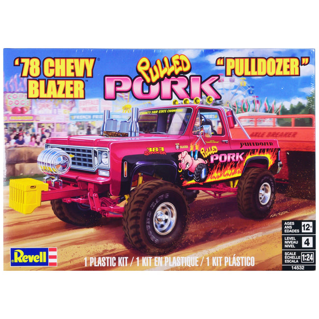 Level 4 Model Kit 1978 Chevrolet Blazer Pickup Truck "Pulled Pork Pulldozer" 1/24 Scale Model by Revell