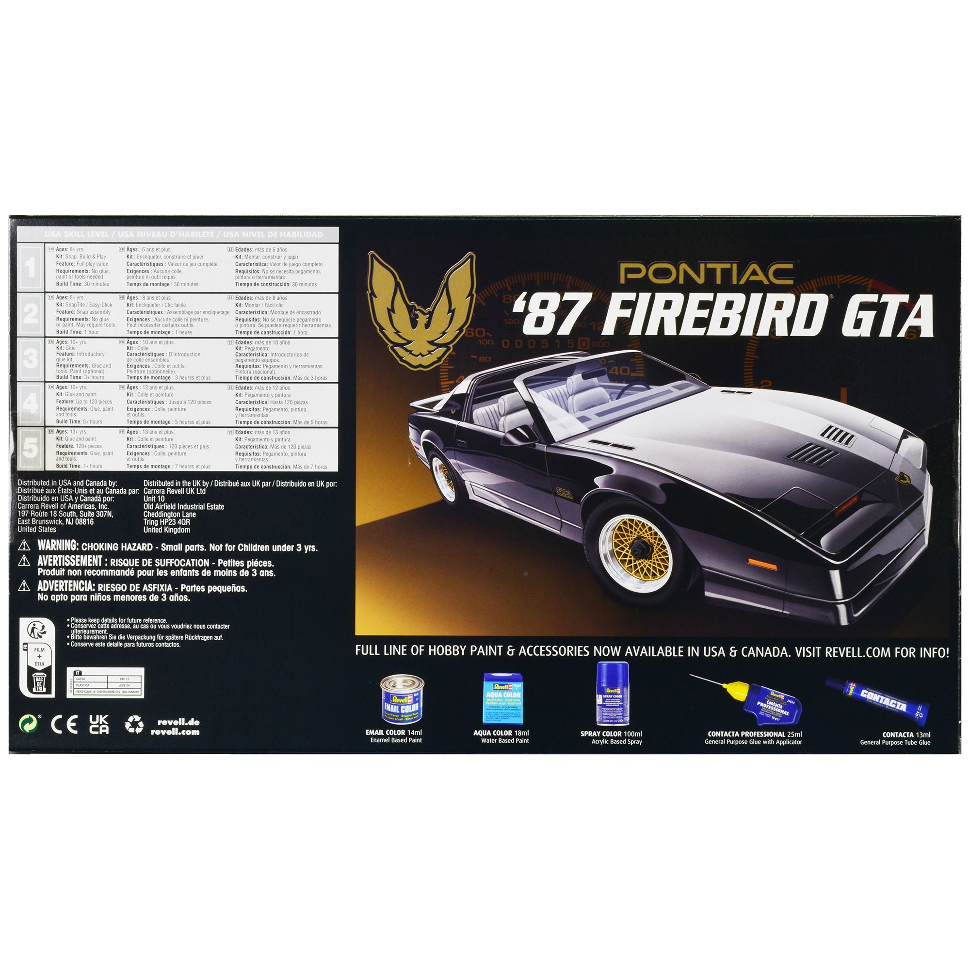 Level 5 Model Kit 1987 Pontiac Firebird GTA 1 16 Scale Model By Revell 14535 4 98450 