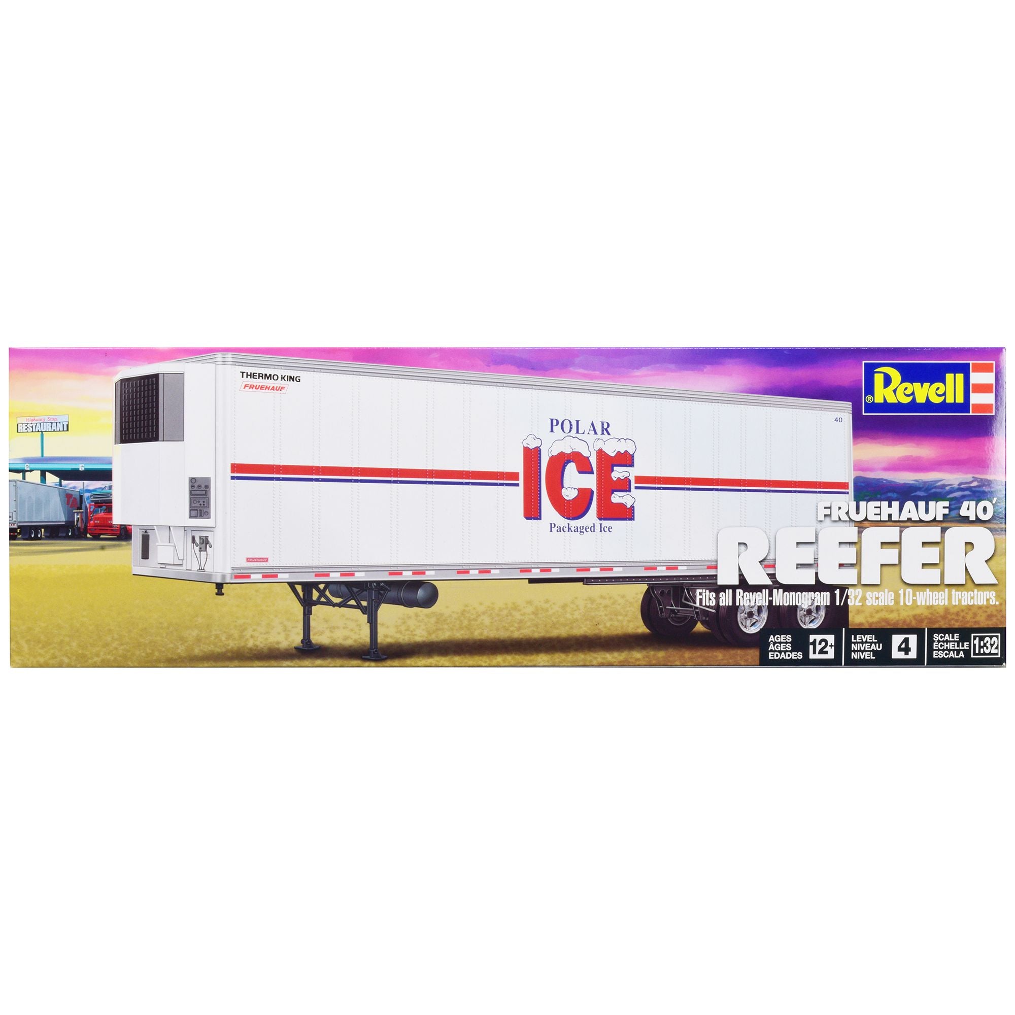Level 4 Model Kit Fruehauf 40' Refrigerated Trailer "Polar ICE" 1/32 Scale Model by Revell