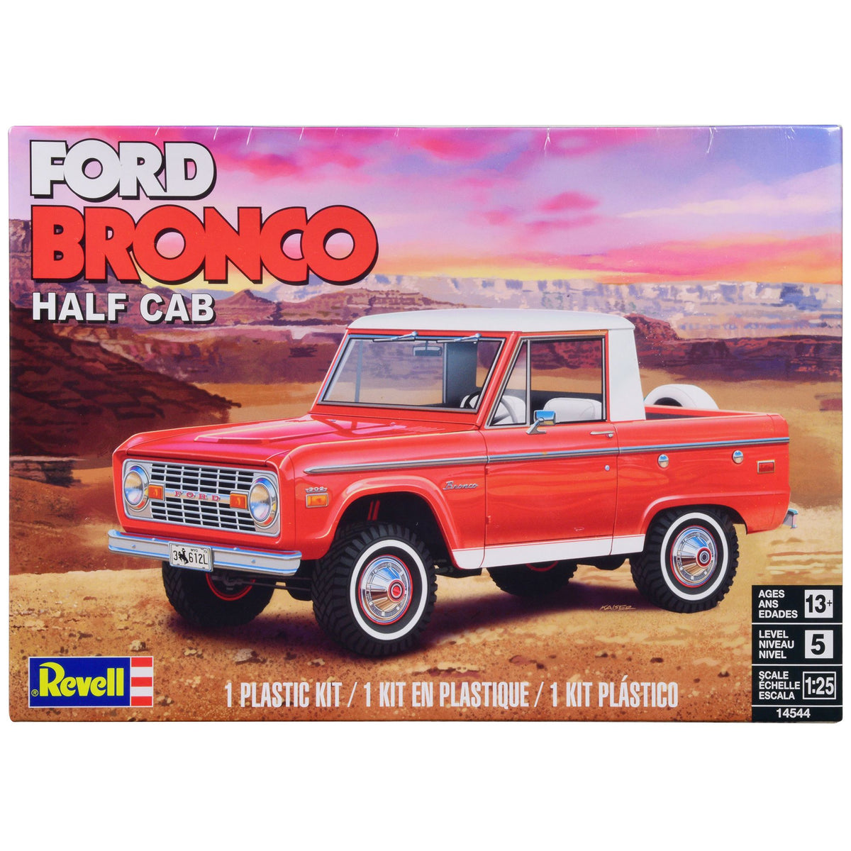 Level 5 Model Kit Ford Bronco Half Cab 1/25 Scale Model by Revell