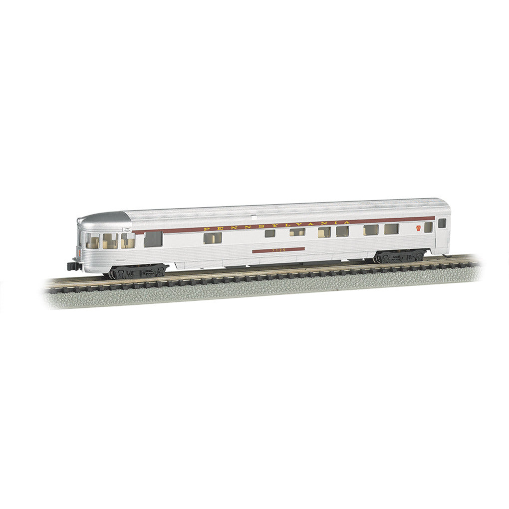 Bachmann Pennsylvania Silver w/Tuscan Stripe - 85 FT OBS w/ lighted int.