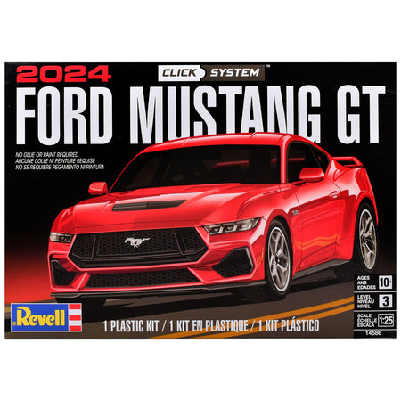 Level 3 Model Kit 2024 Ford Mustang GT 2-in-1 Kit (Level 3 Click System) 1/25 Scale Model by Revell