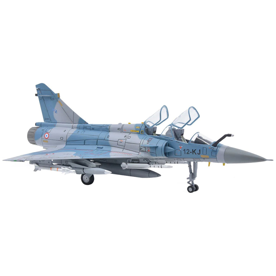 Dassault Mirage 2000B Fighter Plane Blue Camouflage with Missile Accessories "Wing" Series 1/72 Diecast Model by Panzerkampf