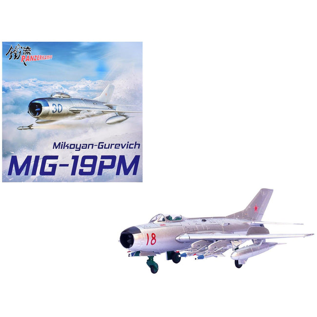 Mikoyan-Gurevich MiG-19PM Farmer-E Fighter Aircraft "Red 18" Soviet Air Force 1/72 Diecast Model by Panzerkampf